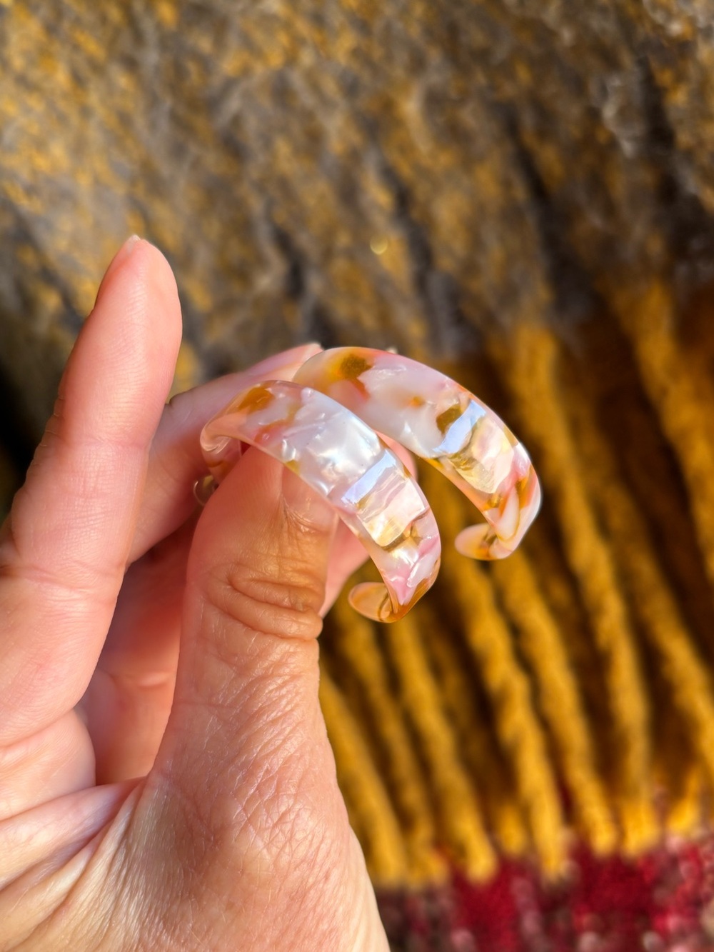 Hoop Earrings Acrylic Summer - Picture 2 of 7